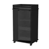 Homezia Black Rolling Bar Cart With Wine Storage