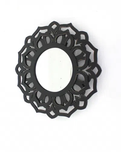 Homezia Black Round Accent Mirror
