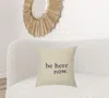Homezia Black Taupe Canvas Here Now Throw Pillow