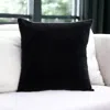 Homezia Black Velvet Two Tone Throw Pillow