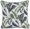 Homezia Black White And Green Tropical Leaf Throw Pillow Cover