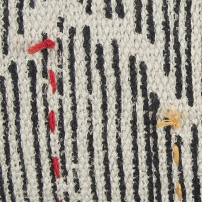 Homezia Black White Kantha Stitch And Knots Throw Pillow