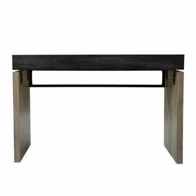 Homezia Black Wood And Iron Writing Desk