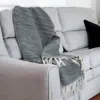 Homezia Black Woven 100% Poly Pet Throw Blanket