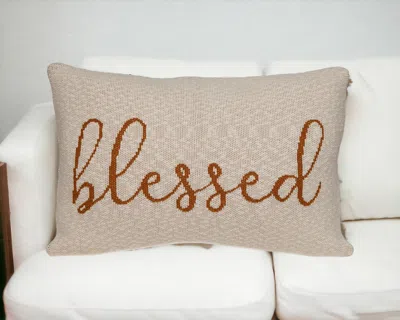 Homezia Blessed Carmel Throw Pillow