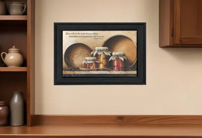 Homezia Blessings And Prosperity 1 Black Framed Print Wall Art In Multi