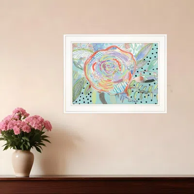 Homezia Bloom For Yourself 1 White Framed Print Wall Art In Multi