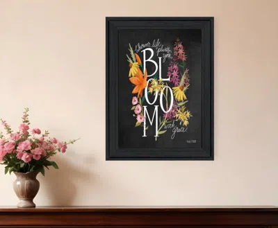 HOMEZIA BLOOM WITH GRACE 3 BLACK FRAMED PRINT WALL ART