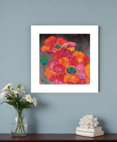 Homezia Blooms On Black Ii 1 White Framed Print Wall Art