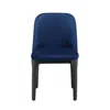 Homezia Blue And Black Velvet And Metal Dining Side Chair