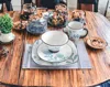 Homezia Blue And White Sixteen Piece Round Floral Ceramic Service For Four Dinnerware Set In Multi