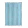 Homezia Blue And White Woven Cotton Striped Throw Blanket