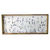 Homezia Blue Flower Garden Print Wood Plank Wall Art Picture Frame Graphic Art Wall Art