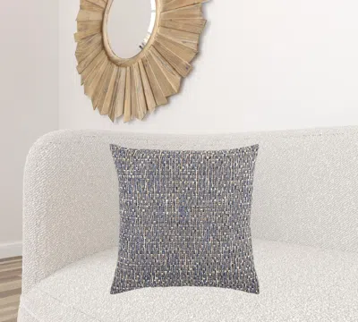 Homezia Blue Gray Metallic Nubby Textured Throw Pillow