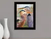 Homezia Blue Heron Duet 2 Black Framed Print Wall Art