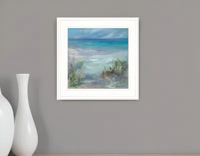 Homezia Blue Horizons 2 White Framed Print Wall Art In Multi