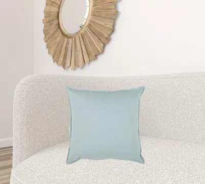 Homezia Blue Solid Light Textured Modern Throw Pillow