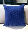 Homezia Blue Tufted Velvet Quilted Throw Pillow