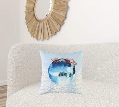 Homezia Blue Winter Wonderland Ornament Decorative Throw Pillow