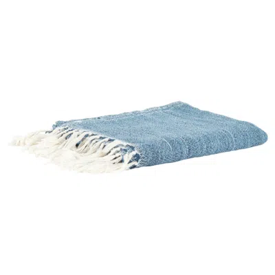 Homezia Blue Woven 100% Poly Pet Throw Blanket