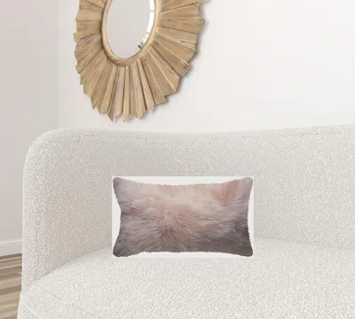 Homezia Blush Natural Sheepskin Lumbar Pillow