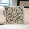 Homezia Boho Garland Beige And Dark Brown Decorative Accent Pillow