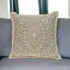 Homezia Boho Garland Beige And Khaki Decorative Accent Pillow