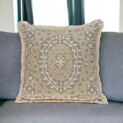 Homezia Boho Garland Beige And Khaki Decorative Accent Pillow
