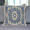 Homezia Boho Garland Beige And Navy Blue Decorative Accent Pillow