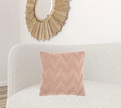 Homezia Boho Mauve Rose Textural Chevron Throw Pillow
