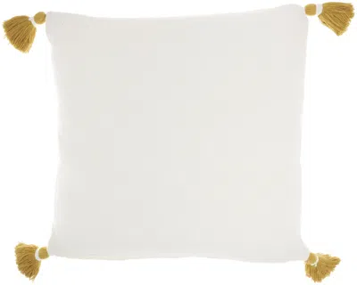 Homezia Boho Mustard Cotton Accent Throw Pillow