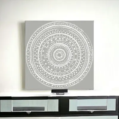 Homezia Boho White Mandala Unframed Print Wall Art