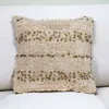 Homezia Boho Woven Shaggy Sequin Throw Pillow
