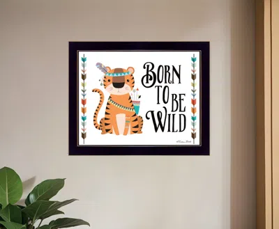 Homezia Born To Be Wild 1 Black Framed Print Wall Art In White
