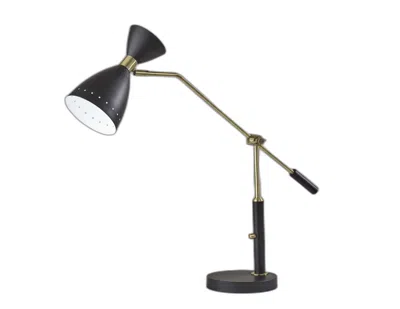 Homezia Brass Cinch Black Metal Adjustable Desk Lamp