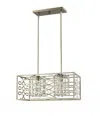 Homezia Brax 2-light Washed Gold Island Pendant With Crystal Accents