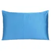 Homezia Bright Blue Dreamy Set Of 2 Silky Satin Standard Pillowcases