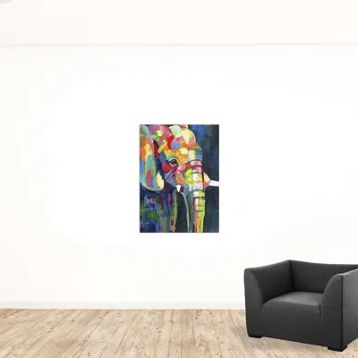 Homezia Bright Elephant Unframed Print Wall Art In Multi
