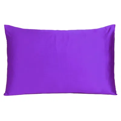 Homezia Bright Purple Dreamy Set Of 2 Silky Satin Standard Pillowcases