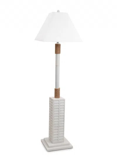 Homezia Bright White And Nautical Rope Floor Lamp