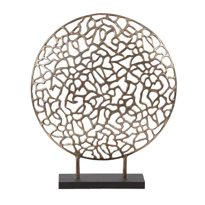 Homezia Bronze And Black Abstract Coral Sculpture In Gold