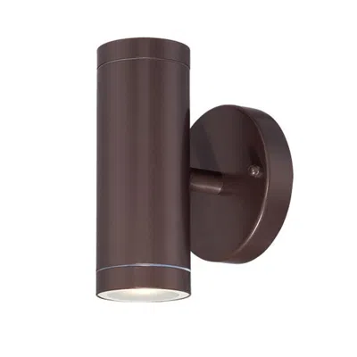 Homezia Bronze Led Two Light Can Shape Wall Sconce In Brown