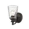 Homezia Bronze Metal And Pebbled Glass Wall Light