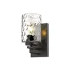 Homezia Bronze Metal And Pebbled Glass Wall Sconce
