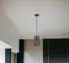 Homezia Bronze Metal Hanging Light With Mesh Shade