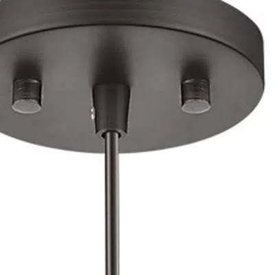 Homezia Bronze Pendant Hanging Light With Frosted Glass Shade In Brown