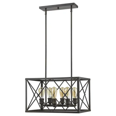 Homezia Brooklyn 6-light Oil-rubbed Bronze Pendant In Black