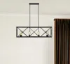 Homezia Brooklyn 8-light Matte Black Island Pendant With Metal Framework Shade