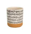 Homezia Brown And Black Set Of Four Dolomite 3.32468 Ounce Round Pot Planter