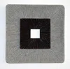 Homezia 19" X 19" X 2.5" Modern Brown And Gray Ribbed Square Wall Art